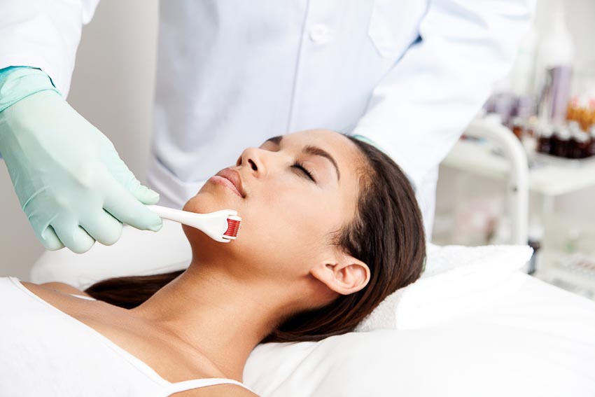 African Patient Getting Micro Needling Treatment By Her Doctor
