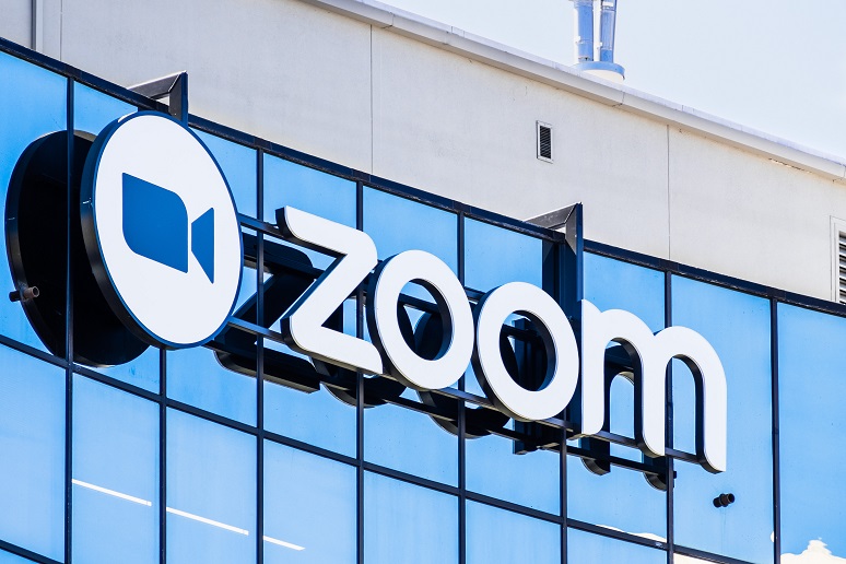 September 3, 2019 San Jose / Ca / Usa Close Up Of Zoom Sign At Their Hq In Silicon Valley; Zoom Video Communications Is A Company That Provides Remote Conferencing Services Using Cloud Computing