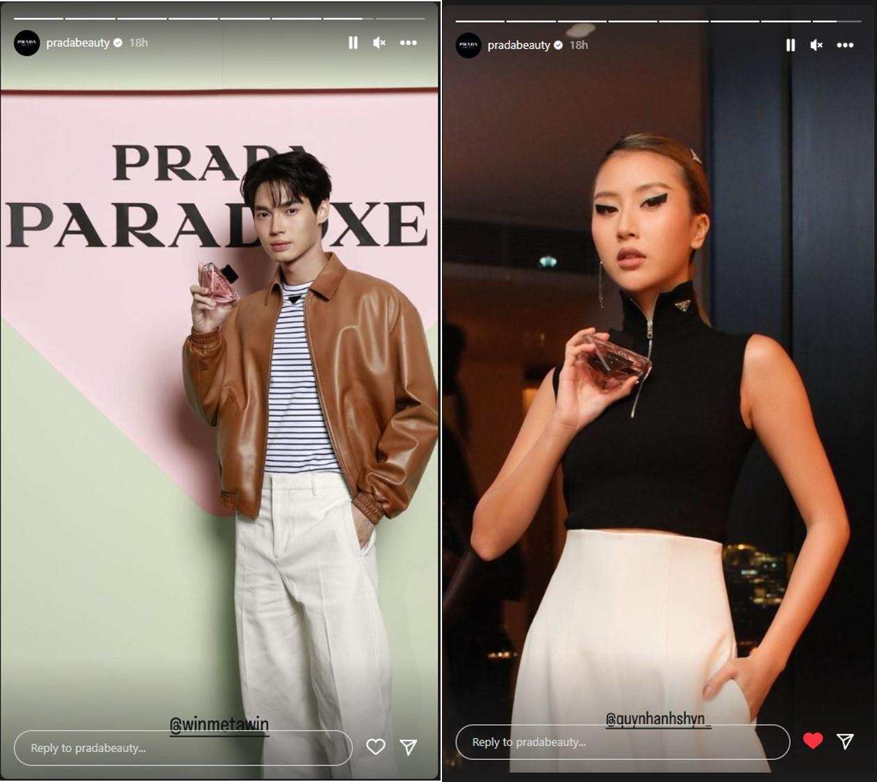 image 181 Quỳnh Anh Shyn song hành cùng Win Metawin lên sóng instagram story của Prada