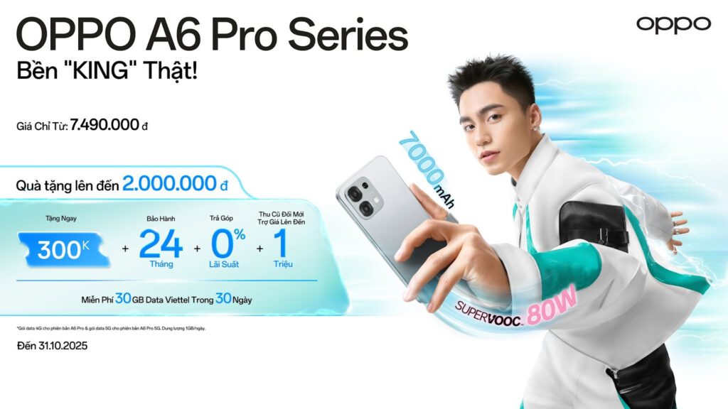 OPPO A6 Pro Series ra mắt tại Việt Nam, kết hợp cùng “Chiến binh A-Bền” MONO OPPO A6 Pro Series ra mắt tại Việt Nam, kết hợp cùng “Chiến binh A-Bền” MONO