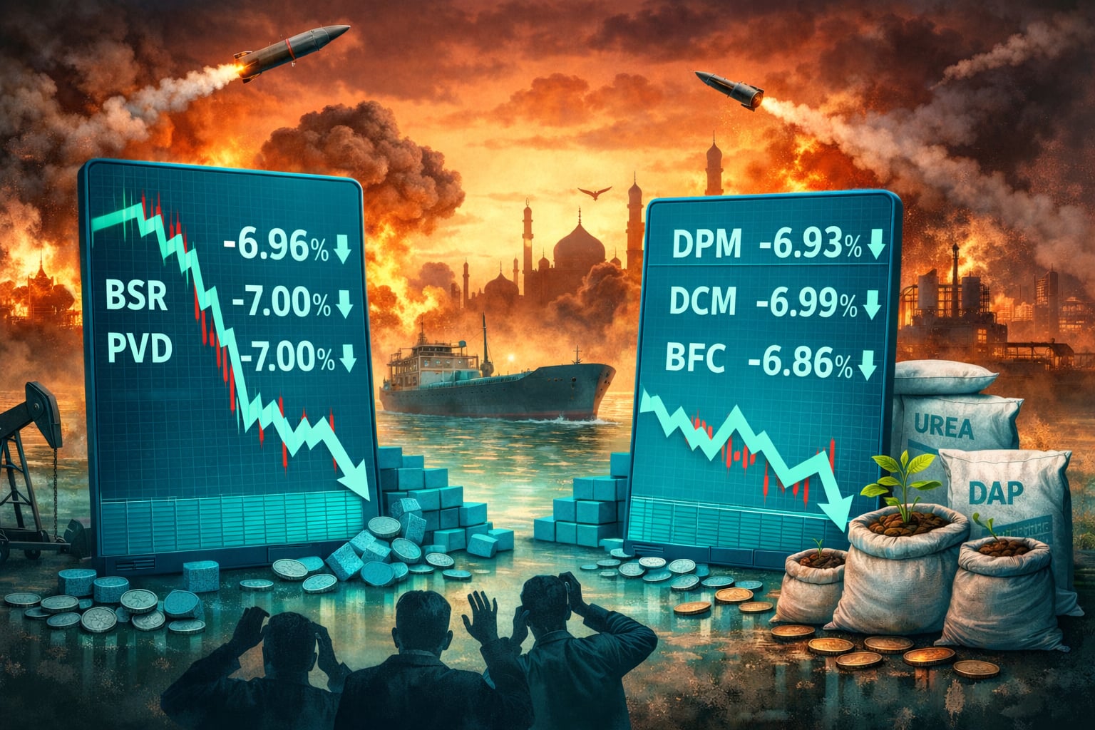 Chưa dứt bán tháo, nhiều cổ phiếu dầu khí và phân bón giảm sàn Chưa dứt bán tháo, nhiều cổ phiếu dầu khí và phân bón giảm sàn