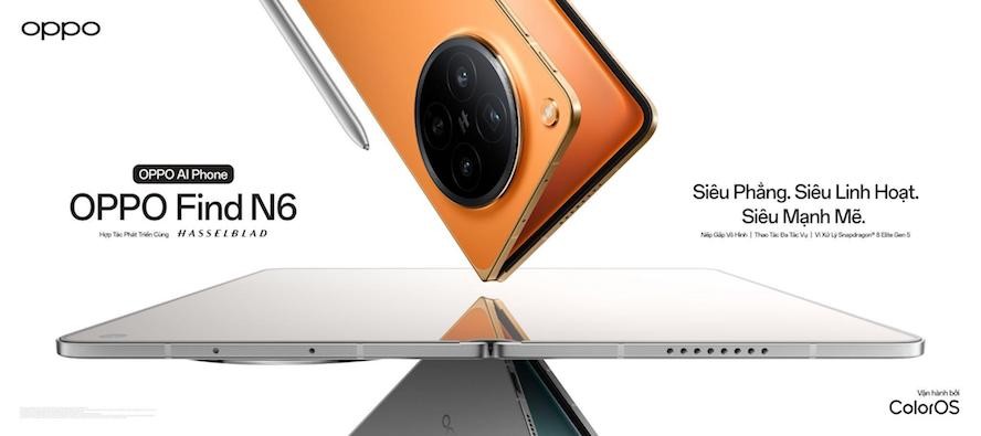 OPPO Find N6 chính thức ra mắt tại Việt Nam: Flagship gập tiên phong, tích hợp AI Magic Pen nâng cao hiệu suất làm việc OPPO Find N6 chính thức ra mắt tại Việt Nam: Flagship gập tiên phong, tích hợp AI Magic Pen nâng cao hiệu suất làm việc
