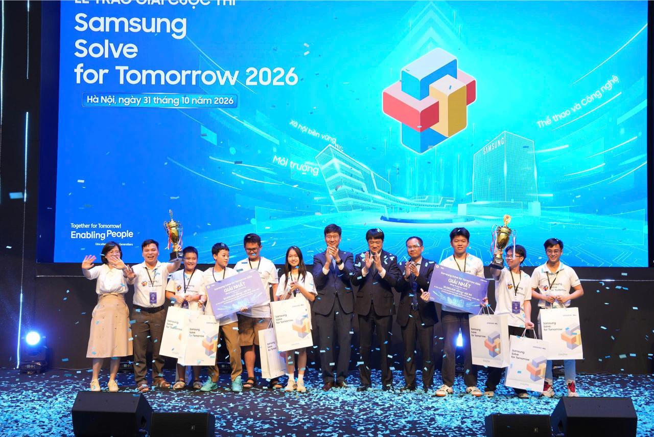 Hai đội Thi đạt Giải Nhất Cuộc Thi Samsung Solve For Tomorrow 2026